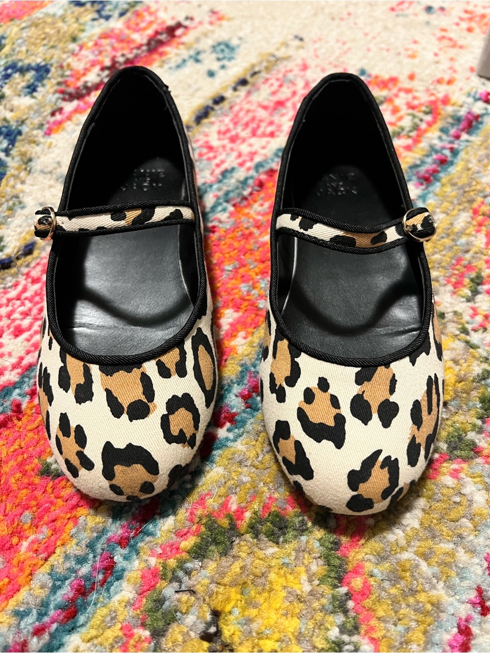 Worn once! Leopard Janie and Jack flats, size 13